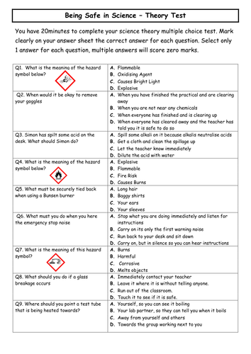 Year 7 or KS3 Safety Lesson, assessment and resources | Teaching Resources