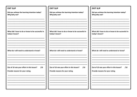 Exit Slip | Teaching Resources