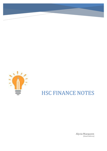 Finanace HSC Notes