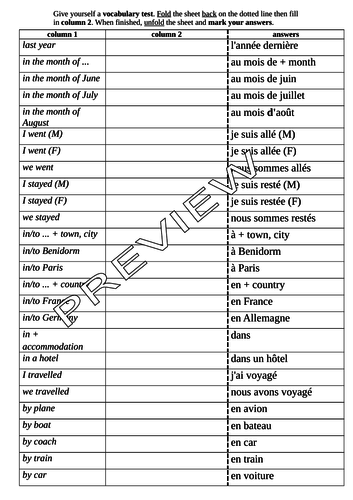 Constructing Sentences to describe your Holidays