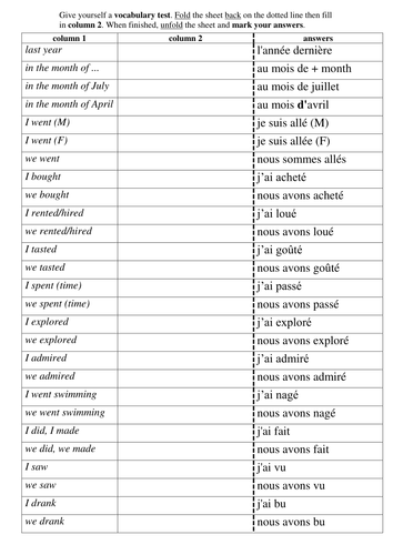 Practising Past Tense Verbs to describe your Holidays