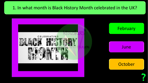 Black History Month Quiz Teaching Resources