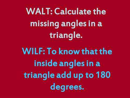 Angles in a Triangle - Year 5 and 6 Input