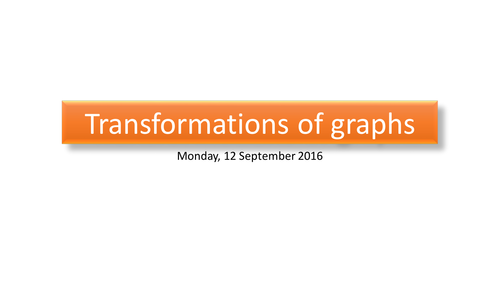 Transformations of Graphs: Translations