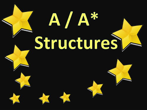 A/A* Structures/ More ambitious structures for display / French / Français / GCSE +  / New