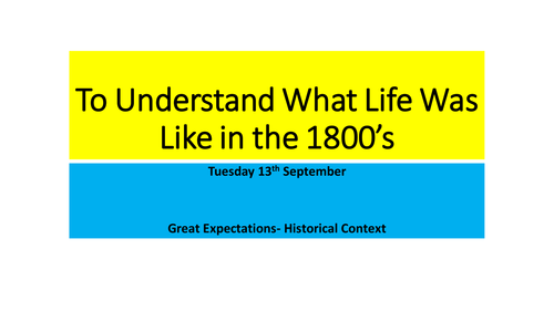 Great Expectations- Historical Context