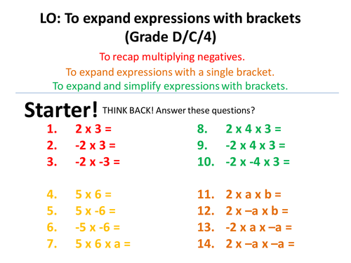 Expanding and Factorising! (Single and double brackets, Linear and quadratic equations)