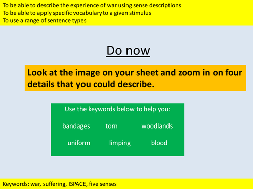 description of a war zone creative writing