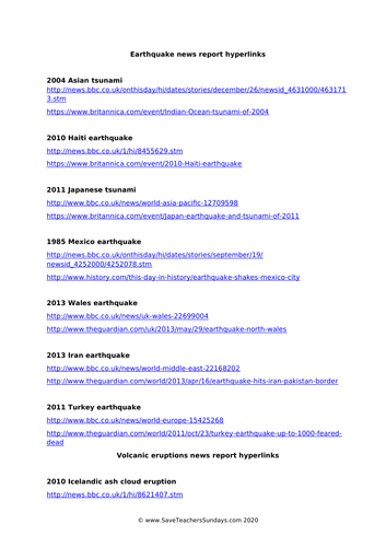 Volcanoes and Earthquakes KS2 Planning and Resources | Teaching Resources