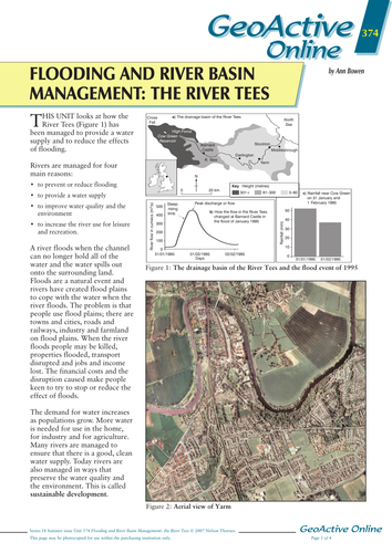 river tees case study geography aqa