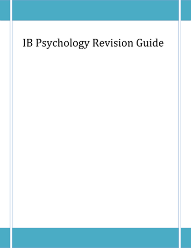 IB International Baccalaureate Psychology revision Guide