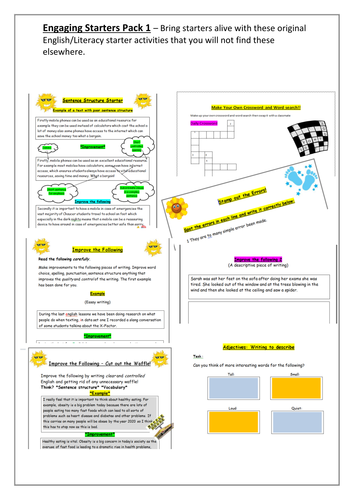 english-lesson-starters-teaching-resources