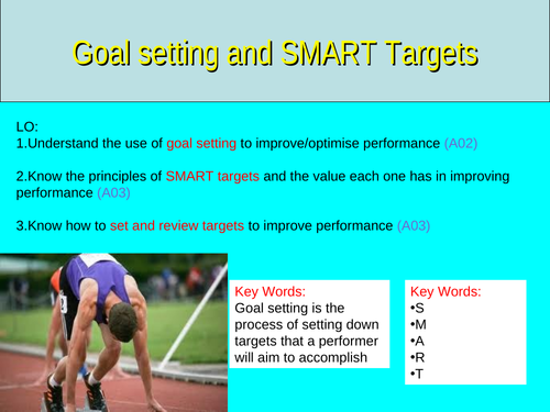 The use of goal setting and SMART goals to improve and/or optimise ...