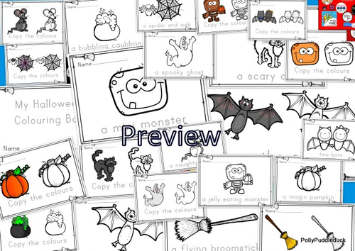 Hallowe'en Copy and Colour Activities