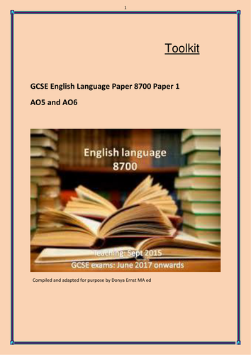 2 Complete Toolkits for NEW GCSE English Language AQA paper 8700 Paper ...