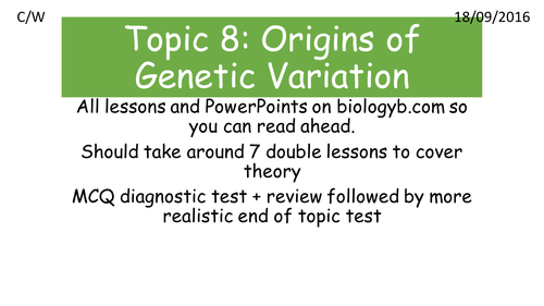 A-Level Biology B - Topic 8 - L4 Sex Linkage and Disease