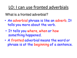 Fronted Adverbials PPTs & Worksheets | Teaching Resources