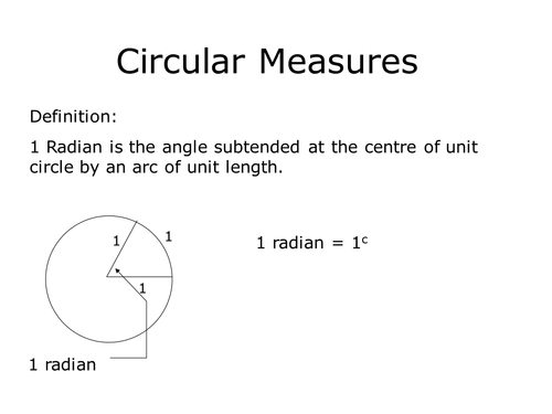Circular Measures: Radians, Arc length and area of a sector | Teaching ...
