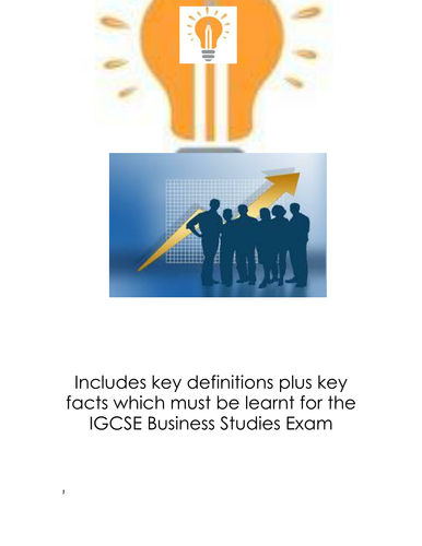 IGCSE Business Studies Key Revision notes | Teaching Resources