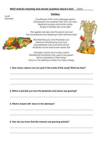 Harvest Activities | Teaching Resources