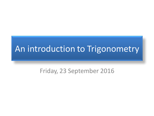 Right Angled Trigonometry