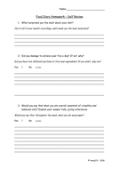 Weekly food diary template picture