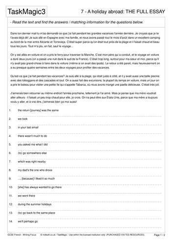 Les vacances dernieres essay image