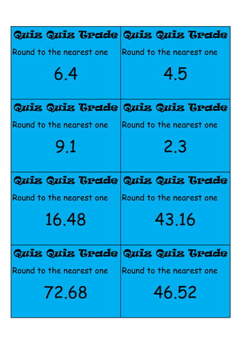 Quiz Quiz Trade Rounding to the nearest whole number