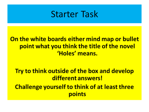 First 4 Lessons to Teaching Holes