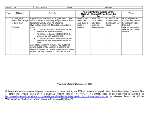 Riddles Lesson Plan and Worksheets | Teaching Resources