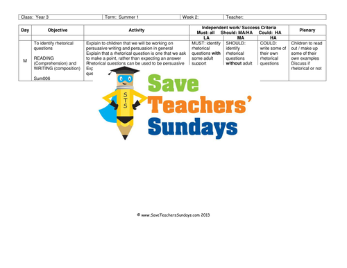 identifying rhetorical questions lesson plan and worksheet teaching