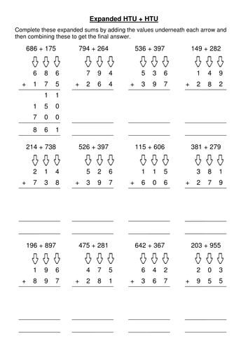 Expanded Addition HTU HTU Teaching Resources