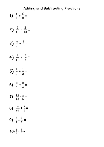 Adding and subtracting fractions differentiated x 3 UKS2 | Teaching ...