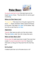 Year 3 Non-Chronological Reports Linked to Polar Climates (Polar Bears ...