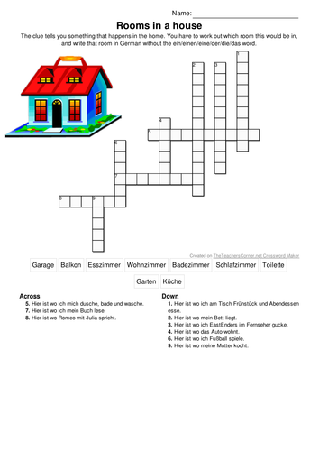 Stay At Homes Crossword Rooms In A House Crossword addisondearwhitepeople