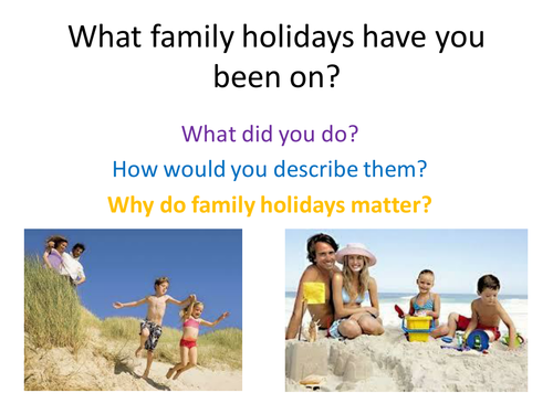 Writing non fiction texts on theme of family holidays Creating non fiction texts