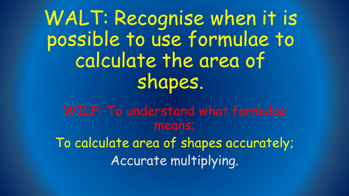 Calculating Area Using a Formula - Year 6