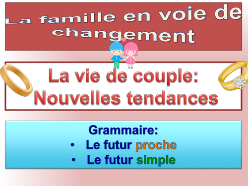 Famille: Vie de couples  /Nouvelles tendances/ avec Grammaire /AS Level French  & Grammar/ AQA New