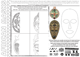 African Masks and Patterns Worksheets - set of 3 by RND86 - Teaching ...