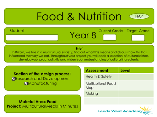 KS3 Multicultural Food & Nutrition Student Work Booklets | Teaching ...