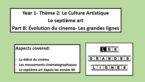 Le Septième Art: L'évolution du cinéma: Les grandes lignes- A Level French