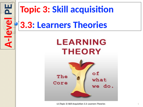 A-level PE EDEXCEL  (Spec 2016) 3.3: Learners Theories