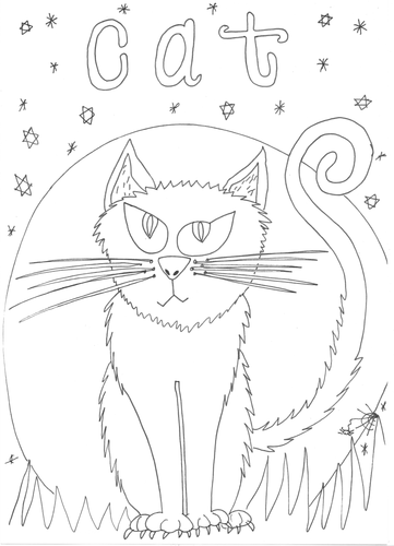 Halloween: Cat Colouring Sheet
