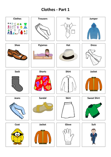 Clothes: French Vocabulary Card Sort | Teaching Resources