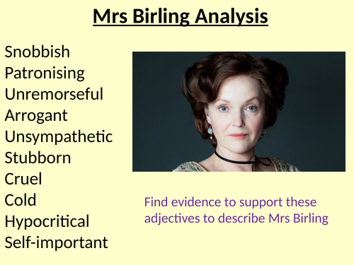 Mrs Birling - An Inspector Calls | Teaching Resources