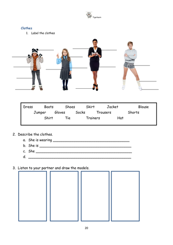 Clothes Vocabulary Test - ESL worksheet by stella79