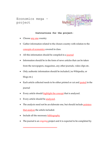 IGCSE Economics - Two year project