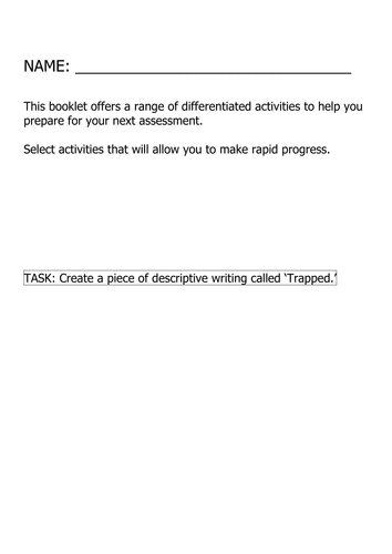 Creative writing IGCSE learning journey