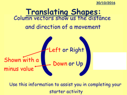 Translating Shapes Lesson - Fully Resourced and Differentiated