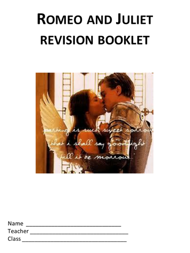 Romeo and Juliet revision guide Useful as a homework project